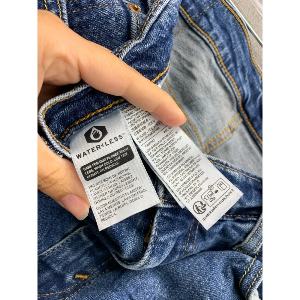 Levi's 511 Slim Fit Jeans Mens 34x29 Blue Denim Cotton Pockets Mid Rise Straight